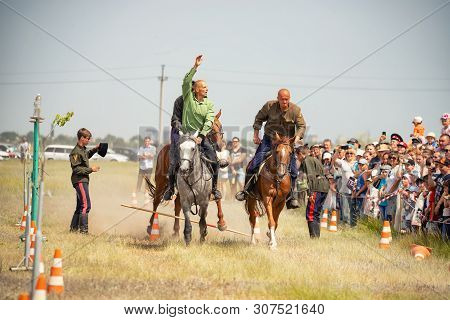 Demonstration Of Cossacks Ability Of Representatives To Stay In Saddle And Perform Tricks On Horseba