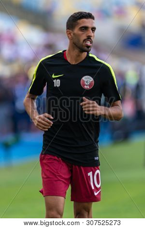 Rio De Janeiro, Brazil - June 16, 2019: Hassan Al Haidos Of Qatar During The 2019 America Cup Group 
