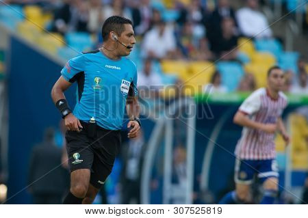 Rio De Janeiro, Brazil - June 16, 2019: Diego Mirko Haro Sueldo  Referee During The 2019 America Cup