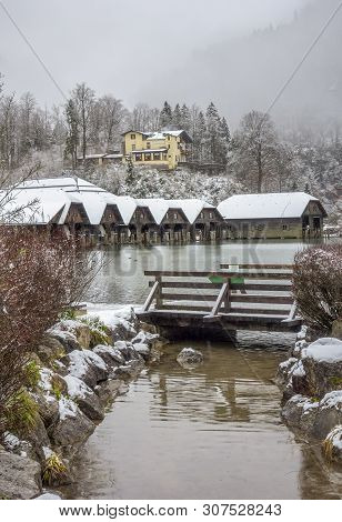 Scenery Around Schoenau Am Koenigssee In Bavaria At Winter Time