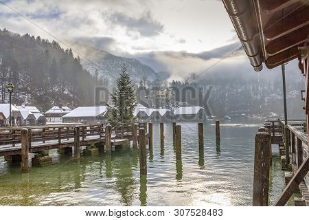 Scenery Around Schoenau Am Koenigssee In Bavaria At Winter Time