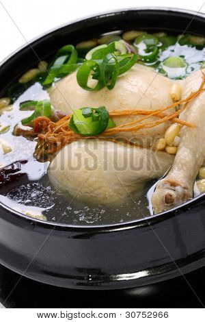 samgyetang, ginseng, Kore gıda ile tavuk çorbası
