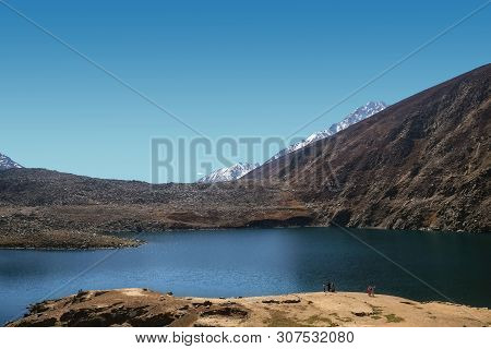 Nature Landscape View Of Lulusar Lake With Snow Capped Mountain Range In Kaghan Valley Along Babusar