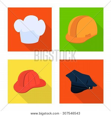 Vector Design Of Fashion And Profession Icon. Set Of Fashion And Cap Vector Icon For Stock.