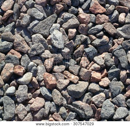 Gravel For Background At Dry Sunny Summer Day