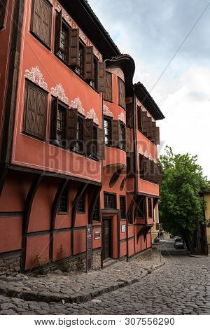Typical Architecture, Historical Medieval Houses In Bulgaria. The Historical Museum Of Plovdiv- Exhi