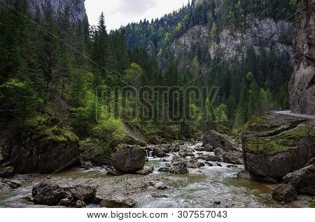 Summer Landscape Of The Famous Bicaz Gorges (canyon) In Neamt County, Romania.