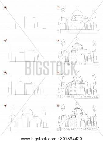 Creation Step By Step Pencil Drawing. Page Shows How Learn To Draw Fantastic Asian Eastern Fairyland
