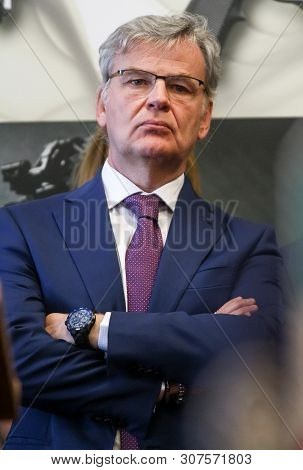 Bucharest, Romania - June 10, 2019: Dr. Franco Gussalli Beretta, Executive Vp & Director Of Beretta 