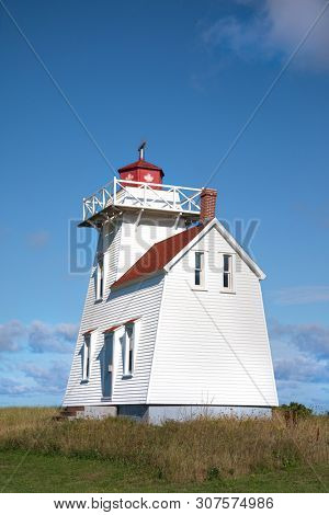 North Rustico lighthouse on Prince Edward Island, Canada. This  lighthouse was coonstructed in 1876 with residence for the keeper attached. 