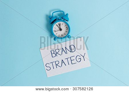 Word Writing Text Brand Strategy. Business Concept For Long Term Marketing Support For A Product Mar