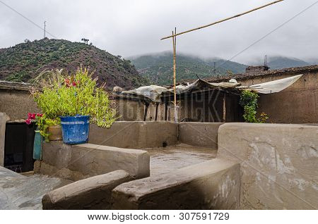 View From The Roofs Of A Berber Village Of Atlas Mountains. Marrakesh Morocco