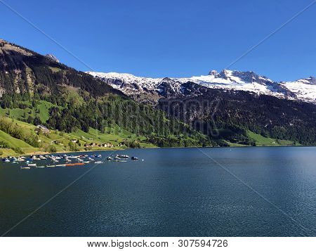 Alpine Scenery Of The Wagitalersee Or Waegitalersee Alpine Lake In The Valley Wagital (waegital), In