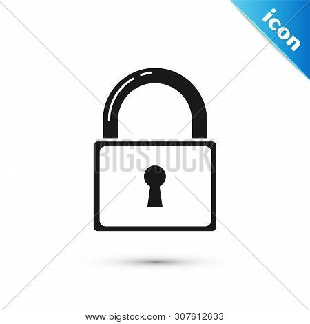 Black Lock Icon Isolated On White Background. Padlock Sign. Security, Safety, Protection, Privacy Co