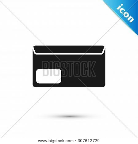Black Envelope Icon Isolated On White Background. Email Message Letter Symbol. Vector Illustration