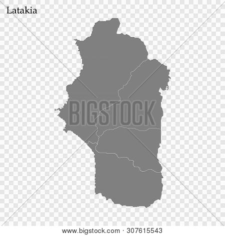 High Quality Map Of Latakia Is A Governorate Of Syria, With Borders Of The Districts