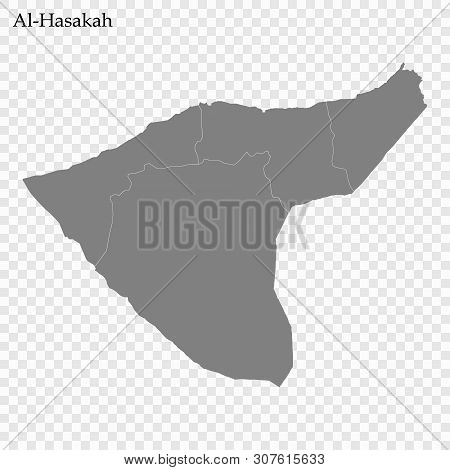 High Quality Map Of Al-hasakah Is A Governorate Of Syria, With Borders Of The Districts