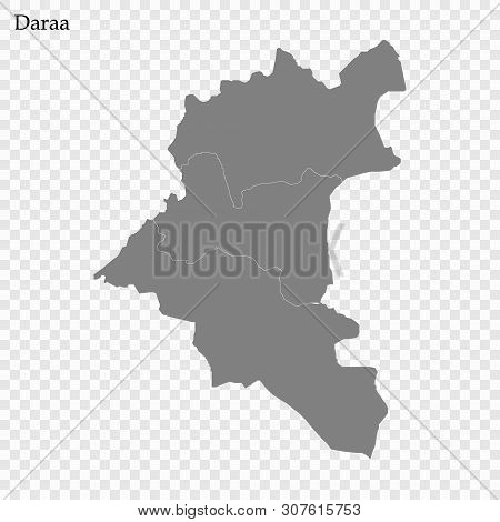 High Quality Map Of Daraa Is A Governorate Of Syria, With Borders Of The Districts