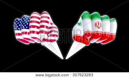 USA vs Iran - 3D Illustration