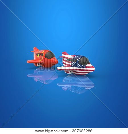 Plane and transport concept - 3D Illustration