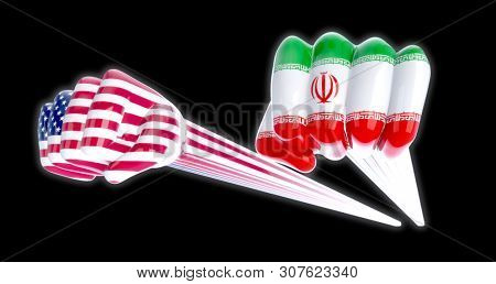 USA vs Iran - 3D Illustration