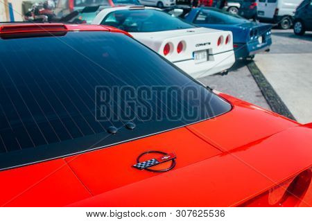 Mdina, Malta - 2016.10.16:  Malta Classic Grand Prix, Red Corvette Zr-1