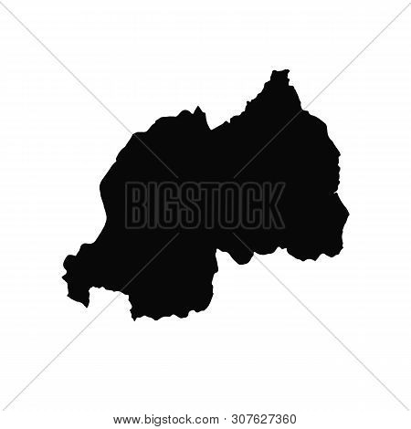Vector map Rwanda. Isolated vector Illustration. Outline and vector. Black on White background. EPS 