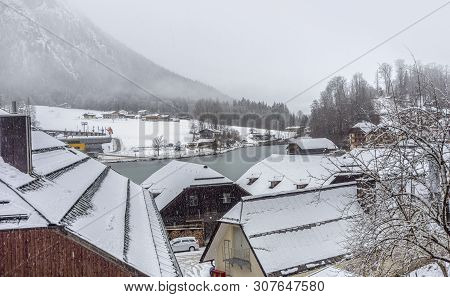 Scenery Around Schoenau Am Koenigssee In Bavaria At Winter Time