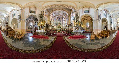 Grodno, Belarus - June, 2019: Full Seamless Spherical Hdri Panorama 360 Degrees Angle View In Interi