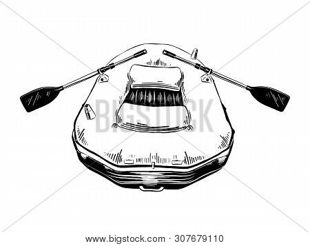 Vector Engraved Style Illustration For Posters, Decoration And Print. Hand Drawn Sketch Of Rubber Bo