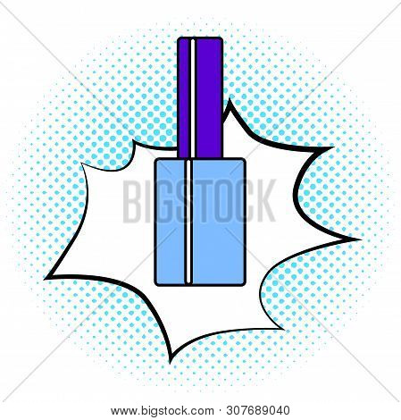Nail Polish Bottle On A Pop Art Background With Splase, Flashe And Halftone Dots. Pop-art.