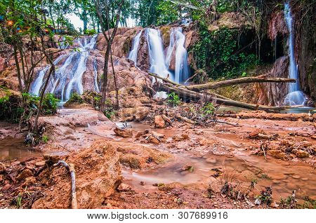 Waterfall Cascade Of Agua Azul In Chiapas, Mexico, Yucatan Peninsula