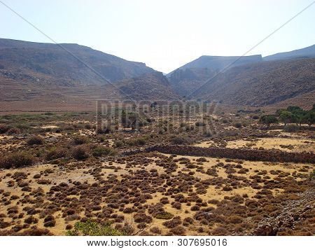 Dessert Road To Karoumes Beach Kreta Island Background Fine Art Prints