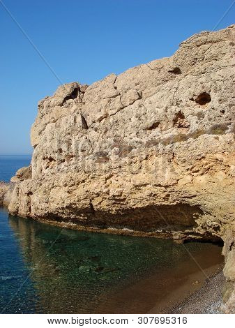 Beach In Kreta Island Karoumes Background Wallpaper Fine Art Prints