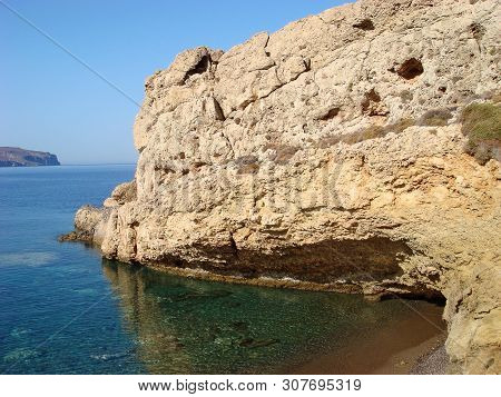 Beach In Kreta Island Karoumes Background Wallpaper Fine Art Prints
