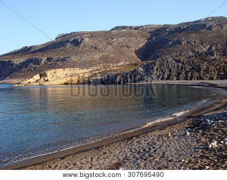 Beach In Kreta Island Karoumes Background Wallpaper Fine Art Prints