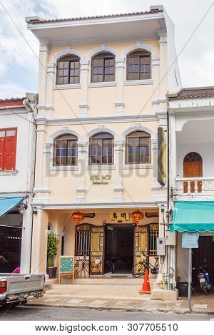 Phuket, Thailand - September 3rd 2013: The Ming Shou Boutique Hotel. Many New Hotels Have Sprung Up 