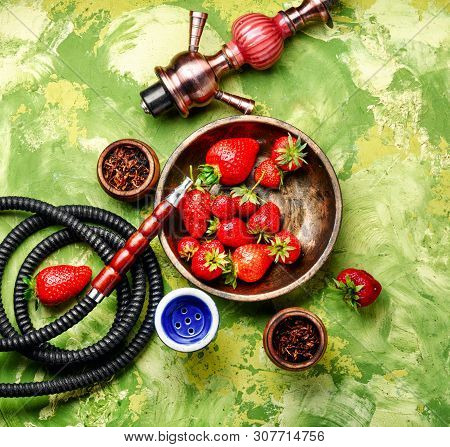 Smoking Hookah On Strawberry