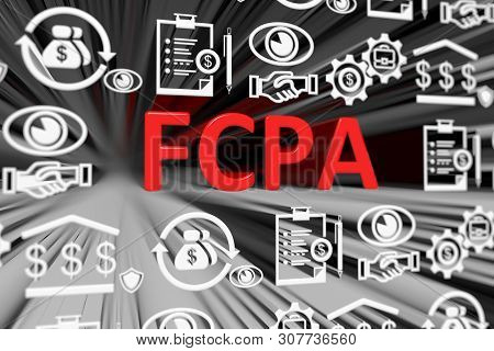 Fcpa Concept Blurred Background 3d Render Illustration