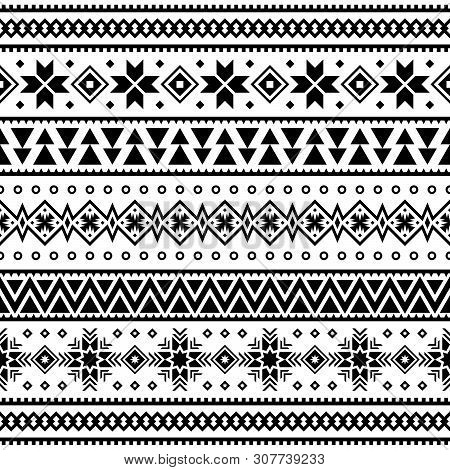 Ethnic Seamles Pattern Vector. Aztec, Bohemian, Inca, Navajo, Indian, Mexican Art Design For Christm