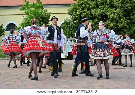 Brno - Bystrc, Czech Republic, June 22, 2019. Traditional Czech Feast. Folk Festival. Girls And Boys