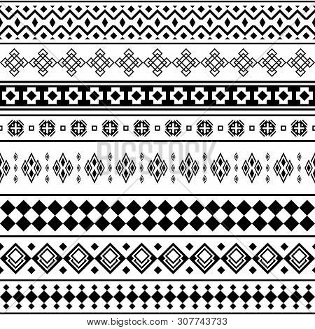 Seamless Ethnic Pattern Design. Vector Illustration. Aztec Design