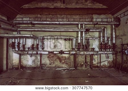 Interior Of Abandoned House In Korytnica Spa, Slovak Republic. Urbex Style.