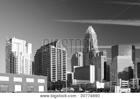 Skyline di Uptown, il Financial District di Charlotte, North Carolina.