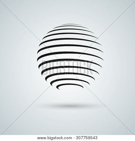 Abstract Sphere Icon. Vector Design With Twirl Line