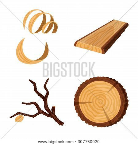 Vector Illustration Of Signboard And Wood Symbol. Set Of Signboard And Wooden Vector Icon For Stock.