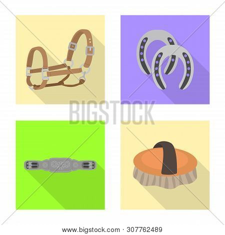 Vector Design Of Track And Racing Logo. Set Of Track And Riding Stock Vector Illustration.