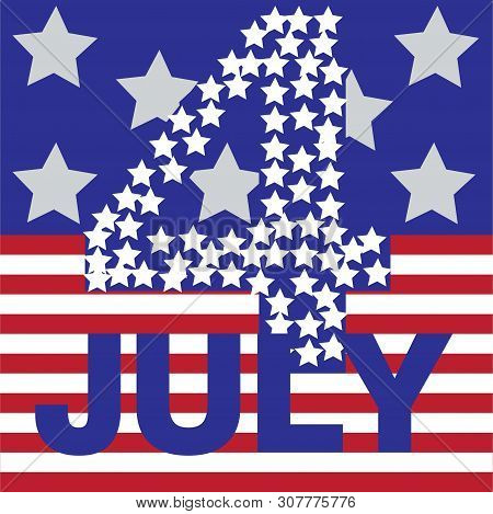 July Fourth, Independence Day, In The Stars, Fifty States, Vector