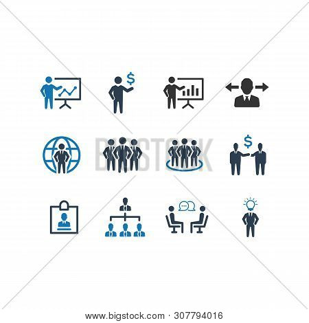 Beautiful, Meticulously Designed Business Management Icon Set Blue Version