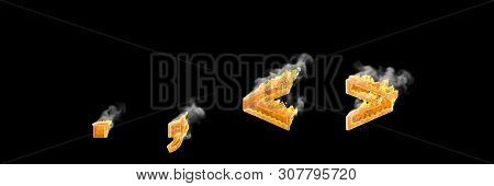 Fire And Heavy Smoke Period (full Stop) Comma And More Or Less Signs Isolated On White Color, Fantas